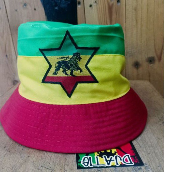 หมวกบักเก็ต-rasta-pacth-star-lion-reggae-bob-marley-climbingimaika