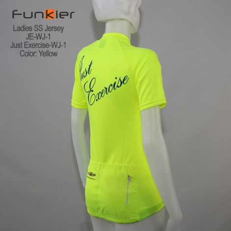 เสื้อจักรยานแขนสั้นผู้หญิง-funkier-just-exercise-สีเหลือง