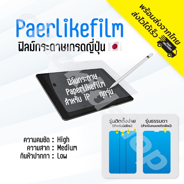 ฟิล์มกระดาษ-paperlikeสำหรับไอแพด-งานญี่ปุ่นทุกรุ่น-mini6-air5-4-10-9-10-2-pro11-pro12-9-ฟิล์ม-ไอแพด-กระจกกันรอย