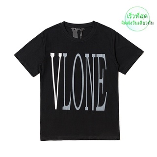 European and American Fashion Brand VLONE Double-sided Reflective Big V Letter Printing Casual Loose Men and Women Coupl