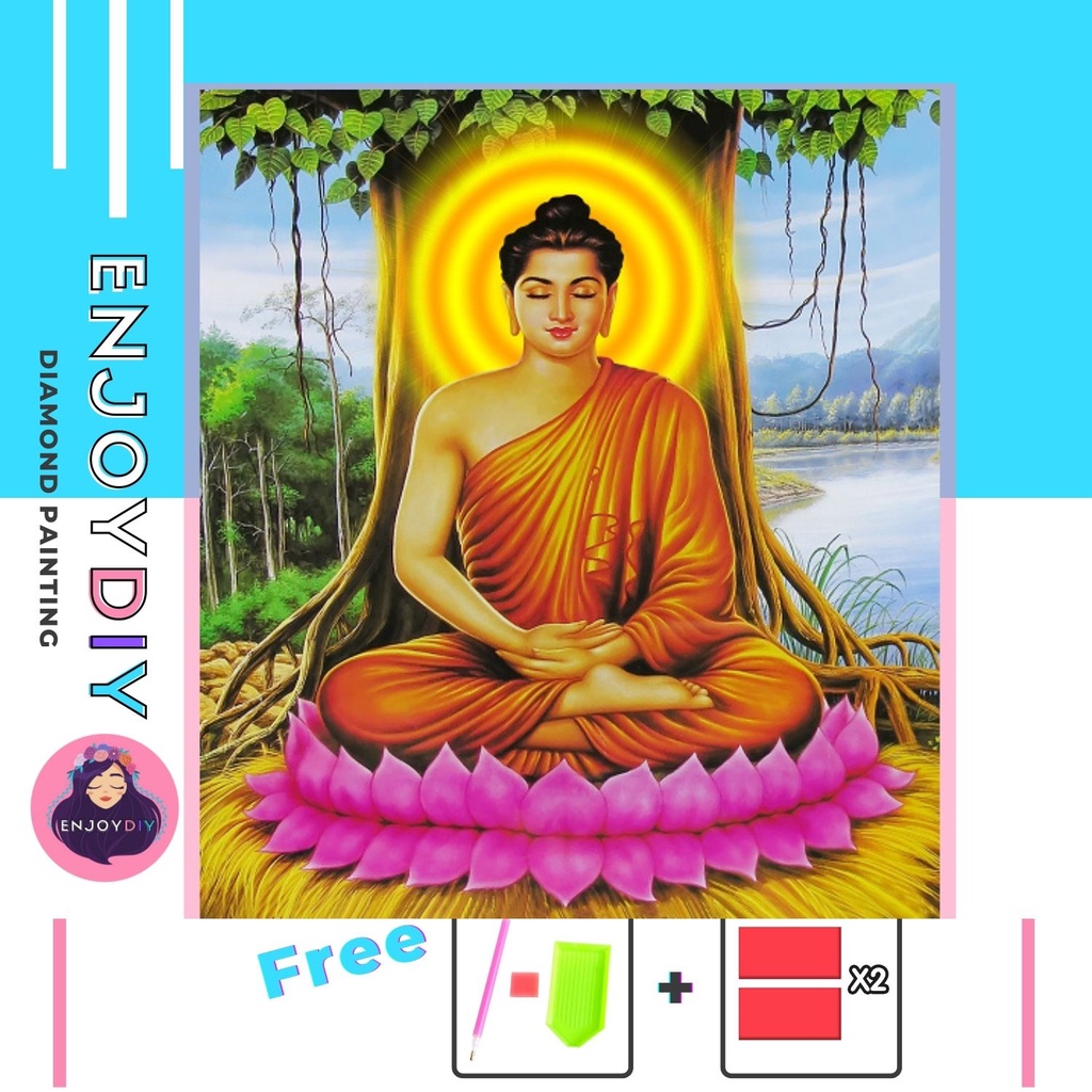 ครอสติสคริสตัล-5d-diy-diamond-painting-แบบเม็ด-ลาย-พระพุทธเจ้า-ติดเต็ม-เม็ดกลม-พร้อมส่งจากไทย-enjoydiy