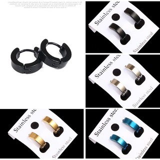 ภาพขนาดย่อของภาพหน้าปกสินค้าต่างหู ตุ้มหู จิว ต่างหูผู้ชาย Punk Men Stainless Steel Hoop Piercing Round Earrings for Women Men 1 คู่ จากร้าน 49cyvo13uq บน Shopee