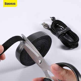 Baseus ม้วนเทปไนล่อนพันสายไฟ สายเคเบิ้ล 1m Cable Manegement Winder Wire Organizer Free Cut Strong Velcro Straps for Cable Various Wire Storage