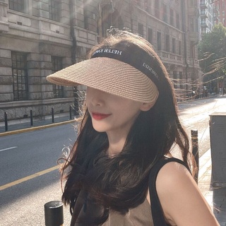 [ติดตามร้านค้า ลดทันที 30] หมวกฟางกันแดด แบบรูกลวง เข้ากับทุกการแต่งกาย สไตล์เกาหลี สําหรับเดินทาง