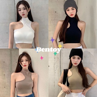 Bentoy(bratop1839)เสื้อกล้ามคอเต่ามีฟองน้ำในตัว เนื้อผ้าทอร่องยืดได้เยอะ ใส่สบายแมทช์ง่ายสุดๆ