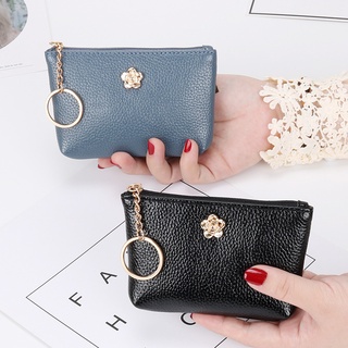 สินค้า Flower element wallet leather texture ladies small wallet