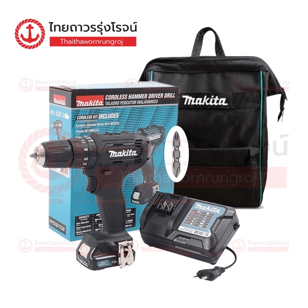 ราคาและรีวิวใหม่ล่าสุด  MAKITA สว่านกระแทกไร้สาย 10mm BLACK EDITION CDรุ่น HP333DYX3B HP333 HP333DZ(สีดำ) 12v มือบิด 2สปีด ชุด TTR