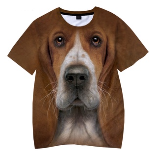เสื้อยืดลําลอง พิมพ์ลายสุนัข 3D สไตล์ฮิปฮอป สตรีท โอเวอร์ไซซ์ สําหรับทุกเพศ ทุกวัย