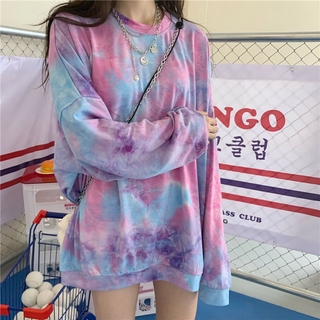 34 💥หลวมส่วนยาวผูกเสื้อยืดแขนยาว