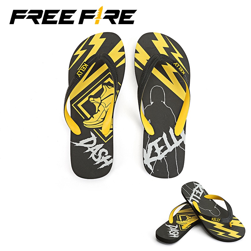 ภาพหน้าปกสินค้าFree Fire รองเท้าแตะ ลาย Kelly สีเหลืองและดำ ขนาด 35-44