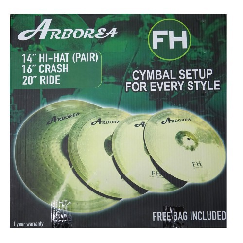 arborea-fh-box-set-แฉ-ฉาบ-ไฮแฮท-14-คู่-crash-16-ride-20-รุ่น-fh-series-แถมฟรีกระเป๋าเก็บของแท้