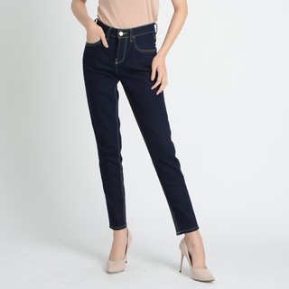 C&D Pants Jeans กางเกงซีแอนด์ดี กางเกงยีนส์ ขายาว สีกรม เดินตะเข็บสีเขียว (CL1CGR)