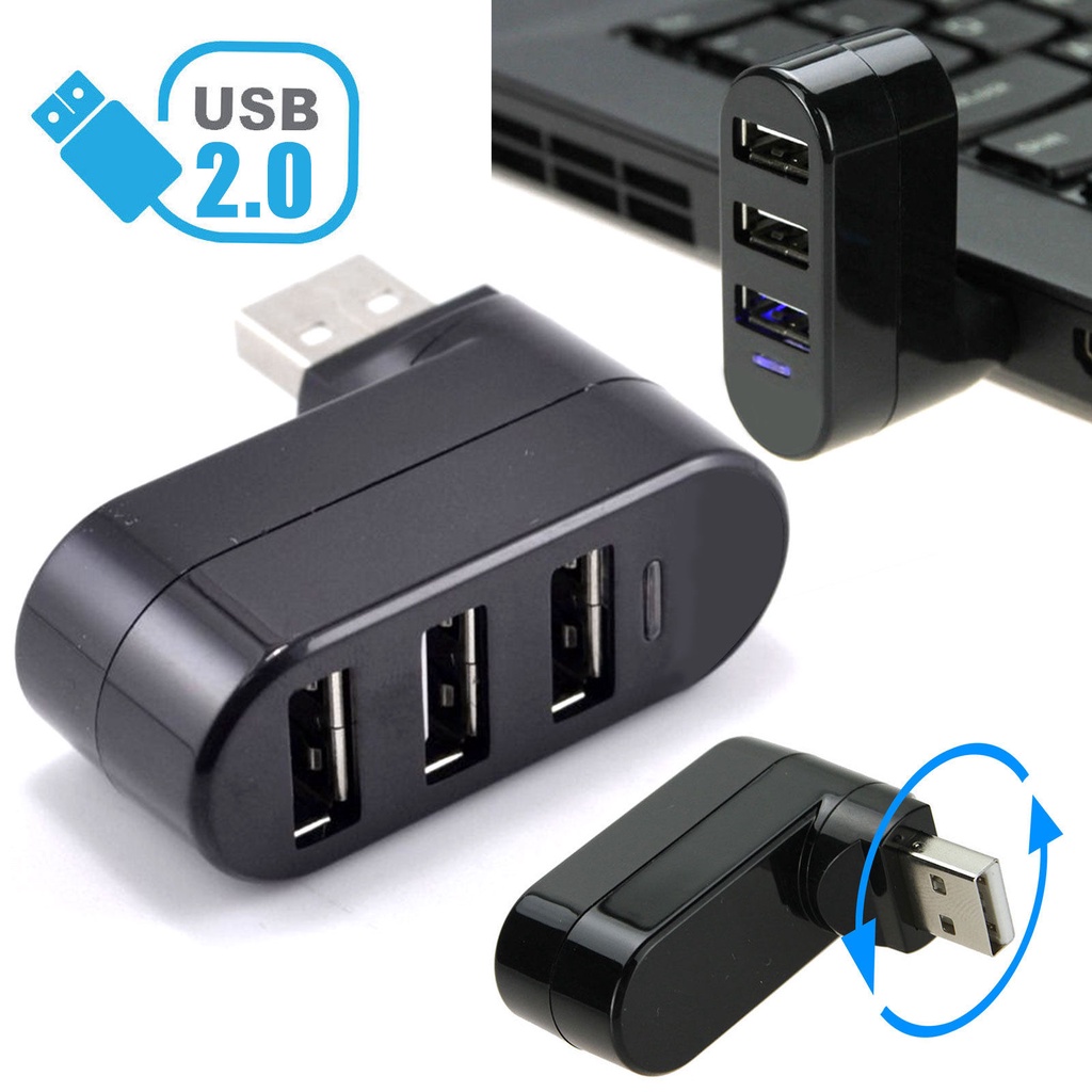 Mini 3 พอร์ตUSB HUB 2.0 USB Splitter Adapterสำหรับโน๊ตบุ๊ค/แท็บเล็ต ...