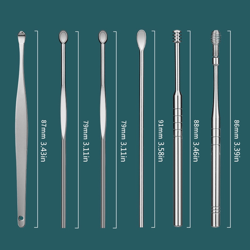 ไม้แคะหูสแตนเลสสําหรับทําความสะอาดหู-6-ชิ้น-ชุด