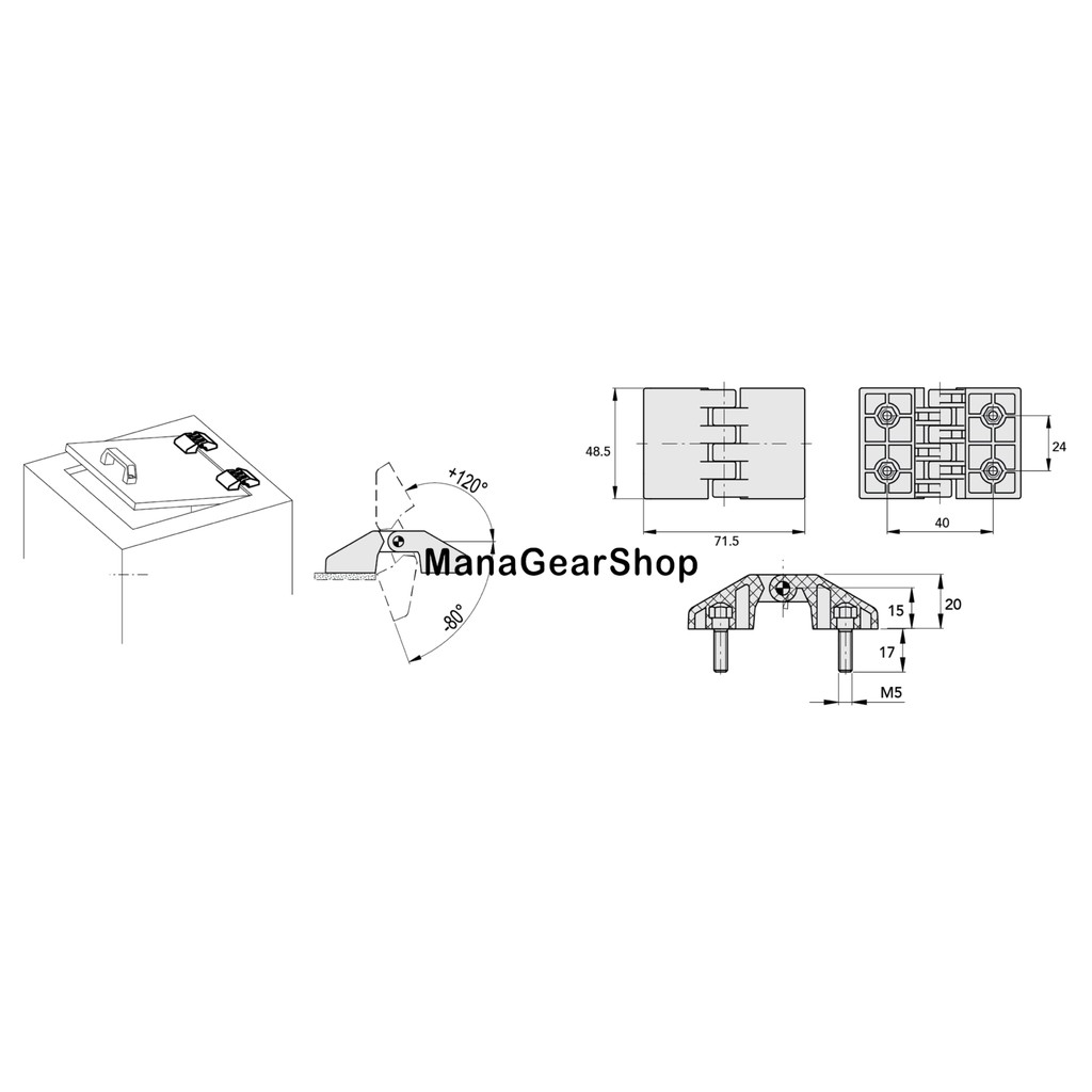 บานพับเครื่องจักร-h106-hinge