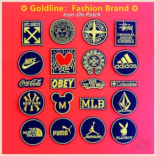 ♚ Goldline Series 04 - แผ่นแพทช์ โลโก้แบรนด์แฟชั่น ♚ แผ่นแพทช์รีดติดเสื้อ DIY 1 ชิ้น