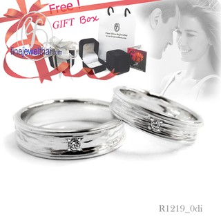 Finejewelthai-แหวนคู่ แหวนคู่เงิน แหวนเงิน แหวนเพชร แหวนแต่งงาน Silver Diamond Ring-wedding-ring-Valentine Gift31