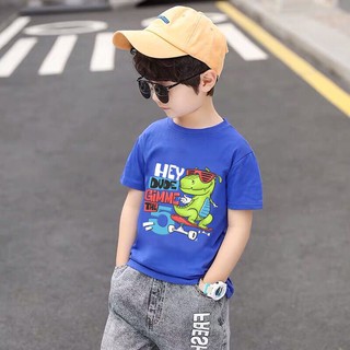 Babykidsเสื้อยืดคอตตอน100%ลายไดดนเสาร์ใส่แว่นเสื้อเด็กผู้ชายเสื้อเด็กผู้หญิงลายน่ารักผ้านุ่มใส่สบาย