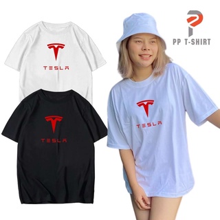 [S-5XL] 🔥ผ้าดี🔥 เสื้อยืด Tesla เทสล่า ทรง Oversize เสื้อผ้าแฟชั่น Cotton Comb 30 พรีเมี่ยม เนื้อผ้าดี หนานุ่มกว่า