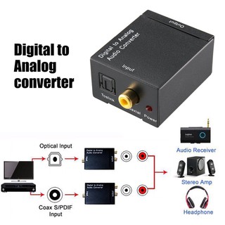 สินค้า ตัวแปลงสัญญาณ ดิจิตอลเป็นอนาล็อก เป็น Analog RCA Audio Adapter DAC 3.5มม Coaxial Toslink Optical