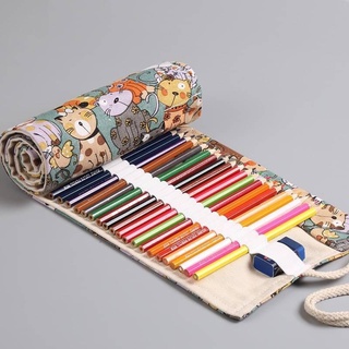 [พร้อมส่งจากไทย] กระเป๋าผ้าใส่ดินสอ &amp; สี  ขนาดใหญ่ 72 ช่อง ประหยัดพื้นที่ งานสวย &gt;&gt; 2N KIDS