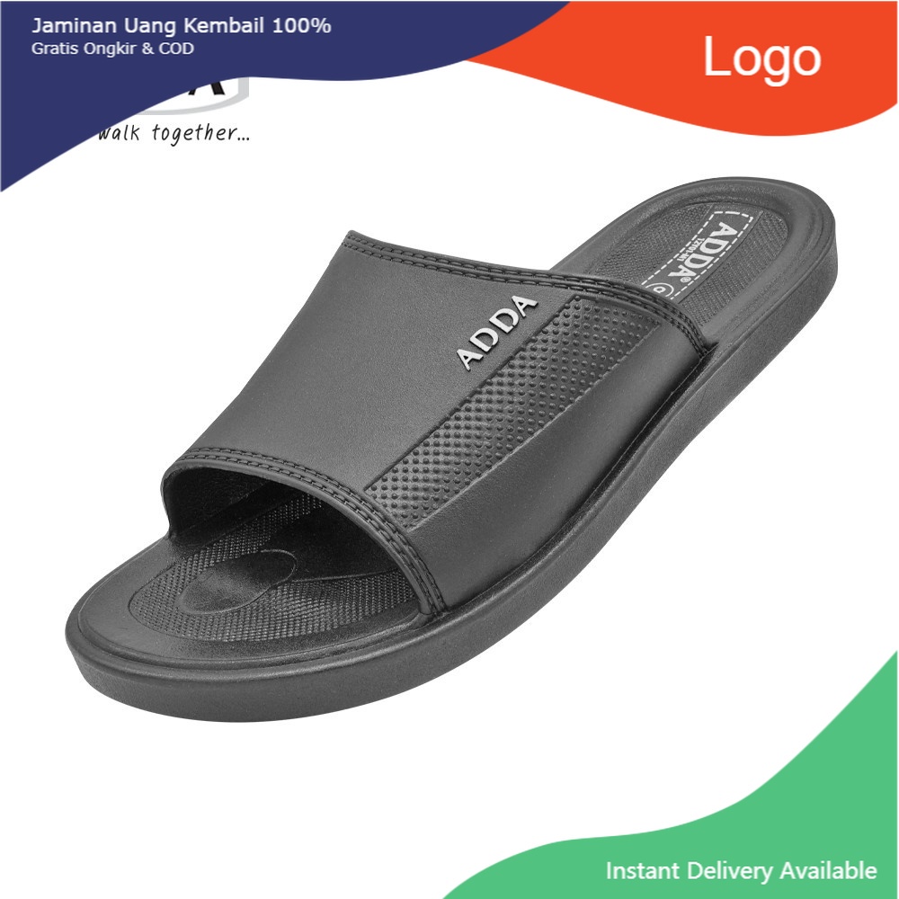 adda-12y01-รองเท้าแตะยางสวม-สีดำ-8-10-black-sandals-slipper-แอ็ดด้า-12y01m1-รุ่น12y01-y01