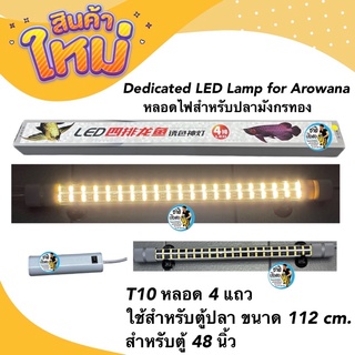 Dedicated LED Lamp for Arowana หลอดไฟสำหรับปลามังกรทอง T10 หลอด 4 แถวใช้สำหรับตู้ปลา ขนาด 112 cm. สำหรับตู้ 48 นิ้ว