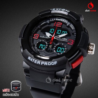 นาฬิกาข้อมือชาย EXPONI EP22BL Shock&amp;Water-Resistance Sport Watch