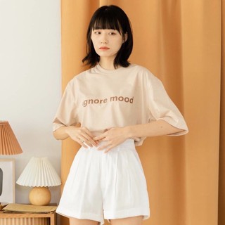 97X - beige IGNORE MOOD | เสื้อยืด T-shirt oversize โอเวอร์ไซส์