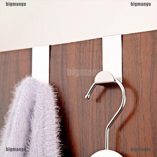 [bigmango] 2x เหนือตะขอประตู สเตนเลส ตู้ ตู้เสื้อผ้า ไม้แขวนเสื้อ จัดระเบียบ