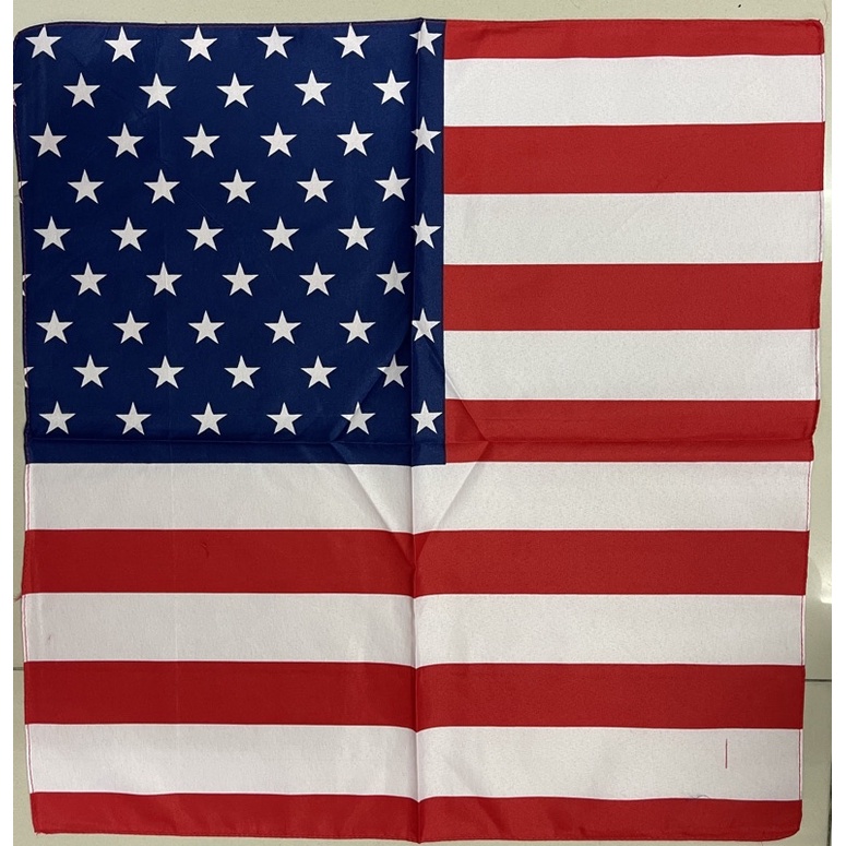 ราคาและรีวิวผ้าผูกผม ผ้าเช็ดหน้าผืนใหญ่ วินเทจ ลายธงอเมริกา ลายทหาร ส่งด่วน โพกศีรษะ 54*54cm 21นิ้ว