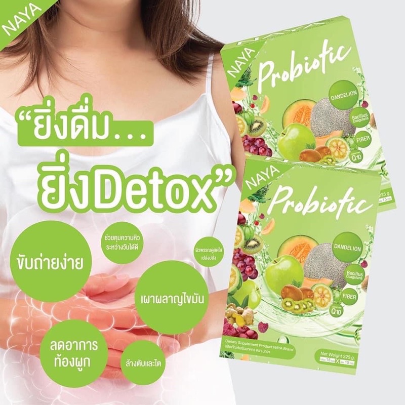 ภาพหน้าปกสินค้าซื้อ 1 แถม 1 :NAYA Probiotic (โพรไบโอติก) ปัญหาขับถ่ายยาก ท้องผูก ดีท๊อกซ์ ล้างลำไส้ จากร้าน nayabydr.nok บน Shopee