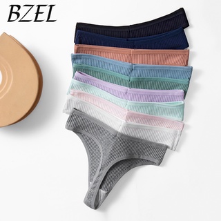 Bzel กางเกงชั้นในจีสตริง ผ้าฝ้าย นิ่ม ใส่สบาย ระบายอากาศ เป็นมิตรกับผิว เซ็กซี่ 10 สี ไซซ์ M-XL สําหรับผู้หญิง 3 ชิ้น