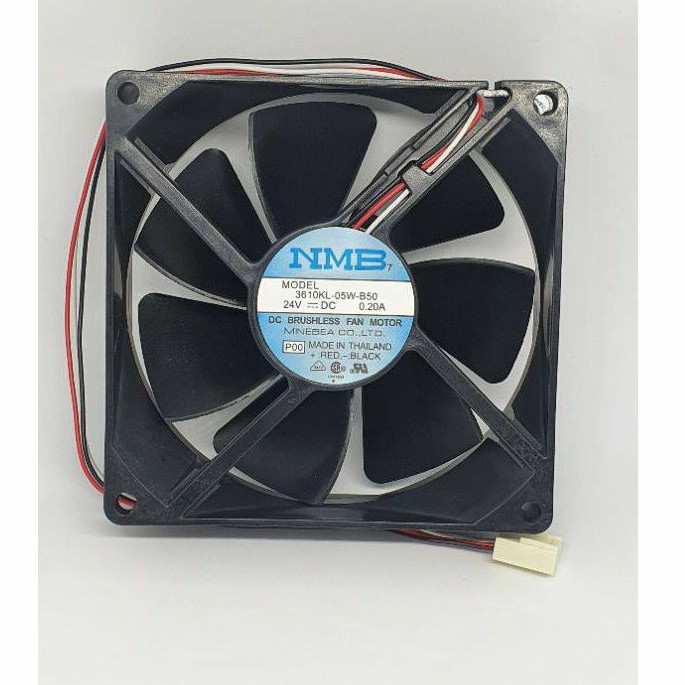 พัดลมNMB 3610KL-05W-B50 24vขนาด 90×90×25mm fan 3.5นิ้ว 3สาย ของใหม่ ...