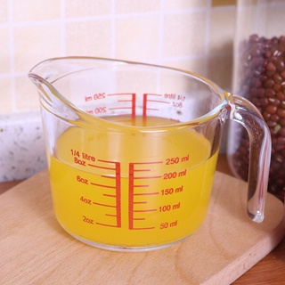 (250 ml.)(6 ใบ)  แก้วตวง ถ้วยตวง เหยือกตวง 8 ออนซ์ 250ml ทำจากแก้วอย่างหนา