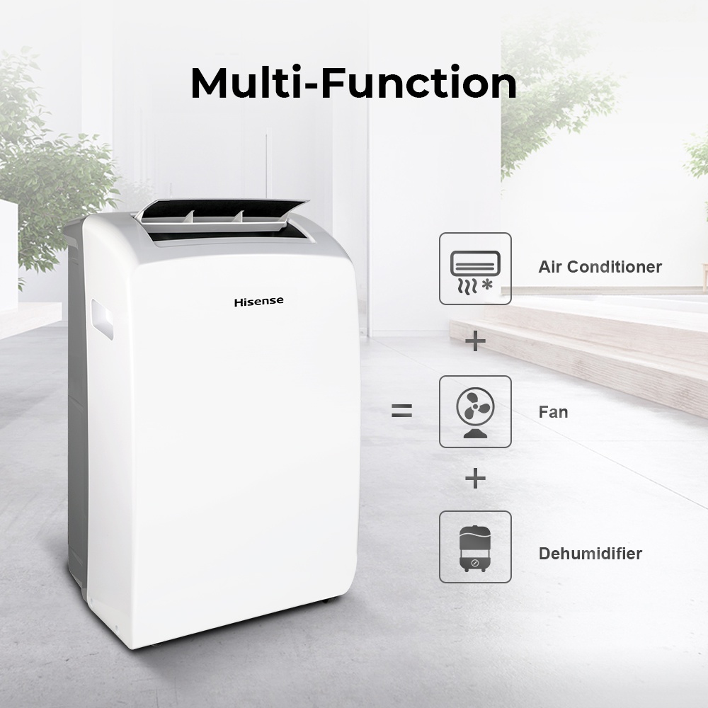 Hisense AP-12CR4RNXS00 แอร์เคลื่อนที่ Portable Air Conditioner ขนาด 12000 BTU หน้าจอแสดงผล LED เย็นเร็ว ตั้งเวลาได้ แอร์ เครื่องปรับอากาศ