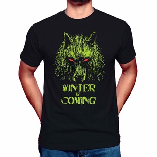 คอลูกเรือเสื้อยืด พิมพ์ลาย Game Of Thrones Stark Wolf เรืองแสง แฟชั่นฤดูหนาว สําหรับผู้ชายS-5XL