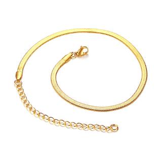 ภาพหน้าปกสินค้าVnox Gold Plated Chain Choker Necklace Women Sexy Flat Snake Chain Gift ที่เกี่ยวข้อง