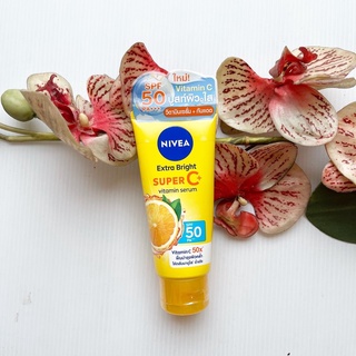 70, 180, 320 ml. ผลิต 05/22 Nivea Extra Bright Super C+ Vitamin Serum นีเวีย เอ็กซ์ตร้า ไบร์ท ซูเปอร์ ซี พลัส