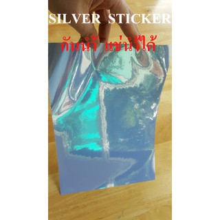 สติ๊กเกอร์สีเงินเงางาม A4 (20 แผ่น) สำหรับ INKJET เคลือบกันน้ำ แช่น้ำได้ (SILVER STICKER INKJET, รหัส DEEFA-STSA4)