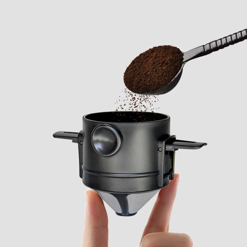 ดริปเปอร์สแตนเลสกรวยดริปกาแฟ-coffee-dripper-ที่ดริปกาแฟแบบพกพา-ที่กรองกาแฟไม่ใช้กระดาษ-ที่ดริปกาแฟพร้อมที่กรอง