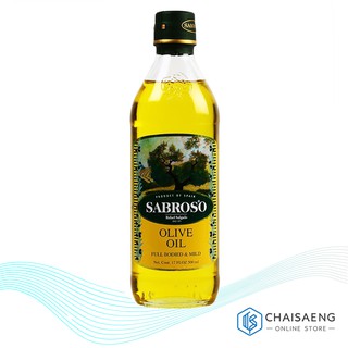 Sabroso 100% Pure Olive Oil ซาโบรโซ เอ็กซ์ตร้า เวอร์จิ้น โอลีฟ ออยล์ (น้ำมันมะกอกธรรมชาติไม่ผ่านกรรมวิธี 100%) 500 มล.