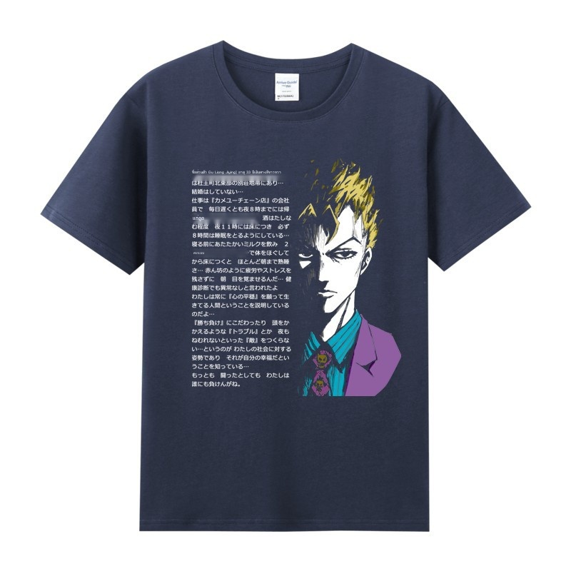 เสื้อยืดโอเวอร์ไซส์-อะนิเมะ-kira-yoshikage-jojo-s-bizare-adventure-2-มิติการ์ตูนผ้าฝ้ายแขนสั้นหลวมเสื้อยืดผู้ชายและผู้ห