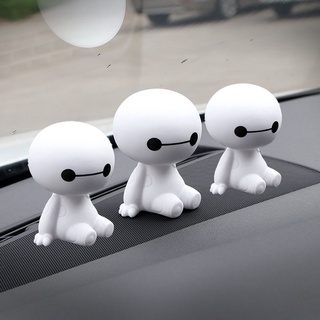 ตุ๊กตาหุ่นยนต์ Baymax น่ารัก เขย่าหัว ตกแต่งภายในรถยนต์ แดชบอร์ด เครื่องประดับ ของขวัญ ตกแต่งภายในรถ