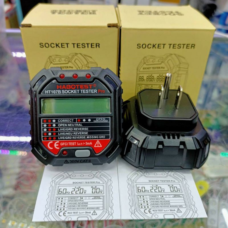 HABOTEST HT107B [ NEW 2020 ] Socket Testes Pro เครื่องตรวจปลั๊กวัดไฟ ...