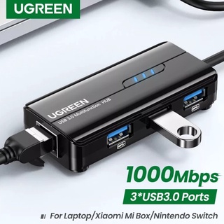 UGREEN รุ่น20265 Network Adapter USB3.0(3port) to Rj45 (1port) Lan ความเร็ว 1000Mbps รองรับ Window 7/8/10, MacOS, Linux