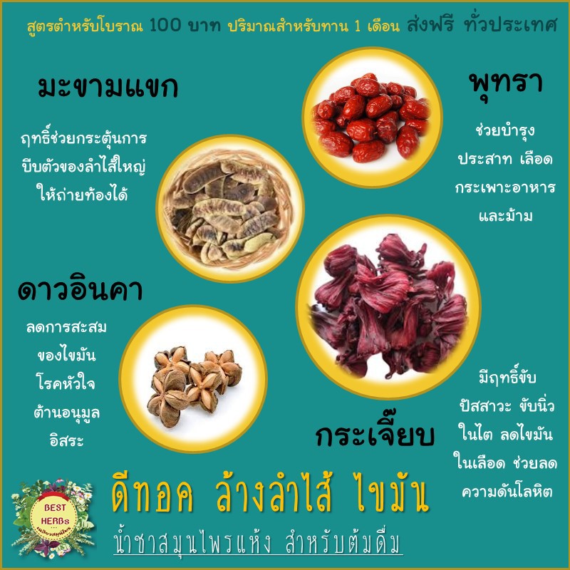 สูตร-4-ล้างสารพิษ-ขับถ่ายของเสีย-ไขมันสะสม-ช่วยให้ร่างกายเผาผลาญดีขึ้น-ชาสมุนไพร-สำหรับต้มดื่ม-100-กรัม-ชาดอกไม้