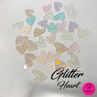 หัวใจกลิตเตอร์ติดเล็บ 25 ชิ้น/แพ็ค คละสี  Glitter Heart for Nail Decoration 25 pcs/Pack Mixed color