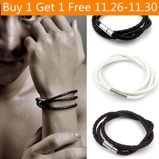 อรับโค้ดนะจ้ะ กำไลหนัง Men Interlaced Women Unisex Bangle Cuff