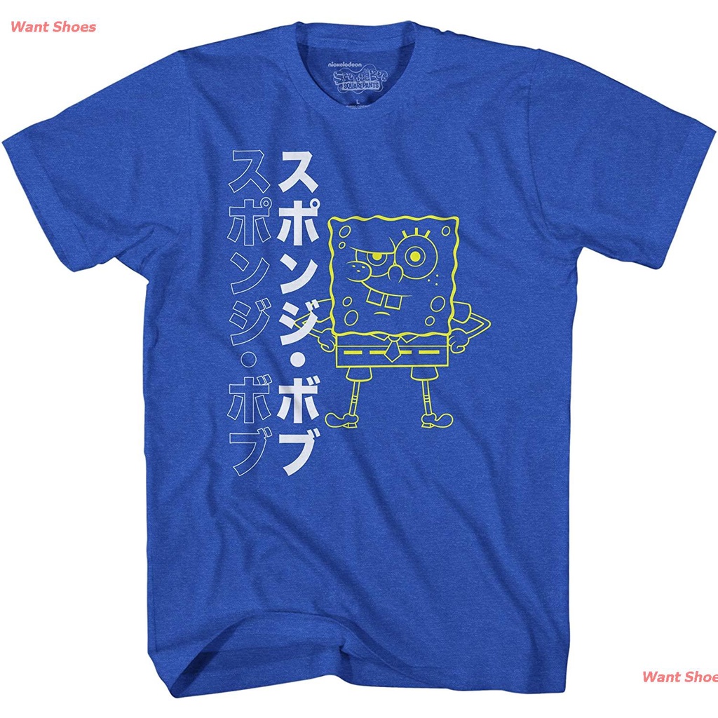 ผ้าฝ้าย-100-เสื้อยืดผู้ชายและผู้หญิง-ผู้ชาย-anime-mens-spongebob-squarepants-short-sleeve-t-shirt-popular-t-shirtss-3xl